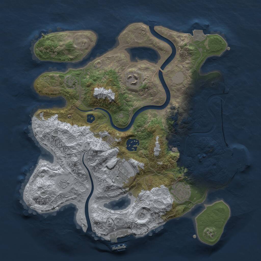 Rust Map: Procedural Map, Size: 3000, Seed: 1516414304, 11 Monuments