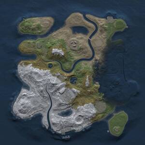 Thumbnail Rust Map: Procedural Map, Size: 3000, Seed: 1516414304, 11 Monuments