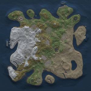 Thumbnail Rust Map: Procedural Map, Size: 3500, Seed: 171785126, 17 Monuments