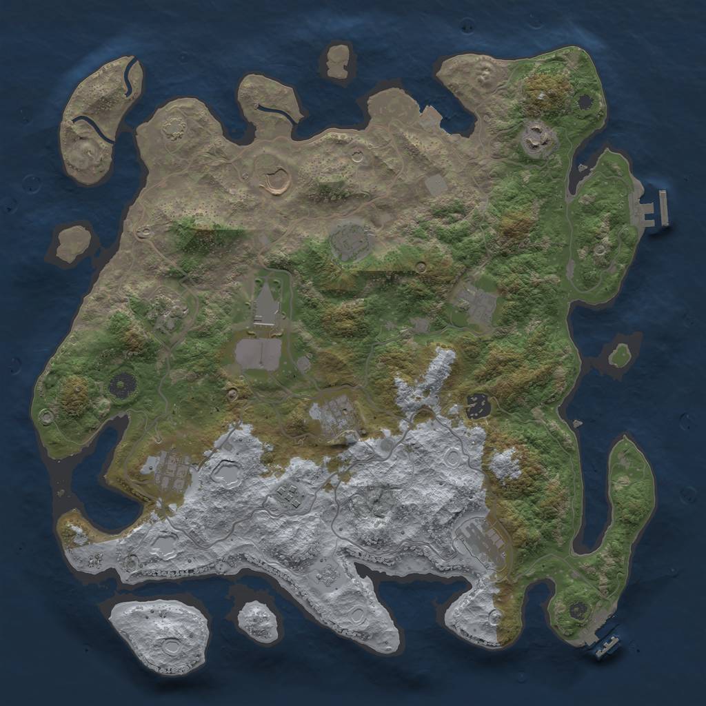 Rust Map: Procedural Map, Size: 4000, Seed: 1398509271, 19 Monuments