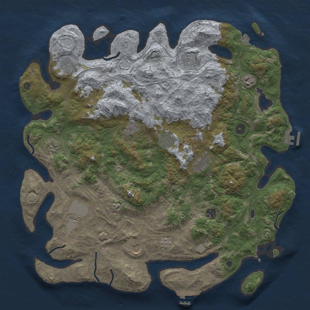 Rust Map: Procedural Map, Size: 4500, Seed: 198805398, 19 Monuments