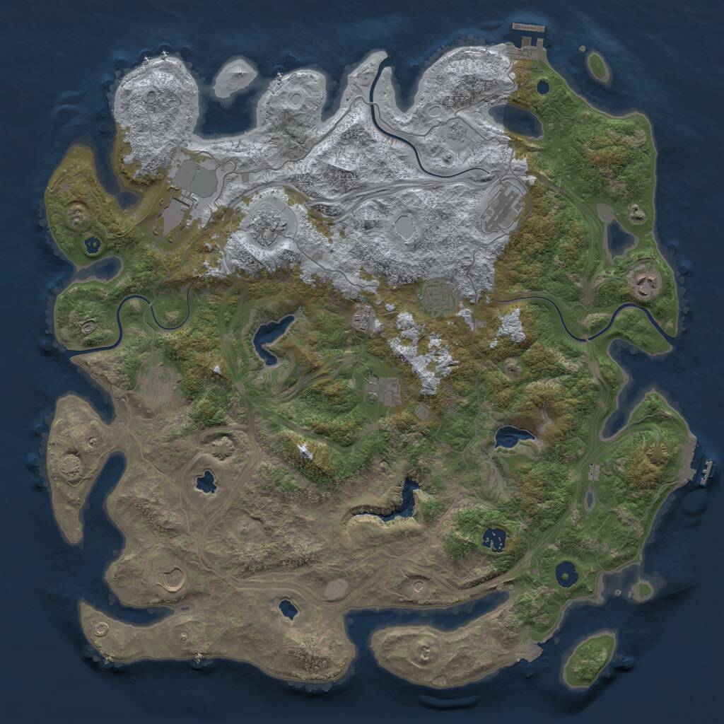 Rust Map: Procedural Map, Size: 4500, Seed: 198805398, 18 Monuments