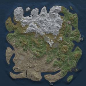 Thumbnail Rust Map: Procedural Map, Size: 4500, Seed: 198805398, 19 Monuments