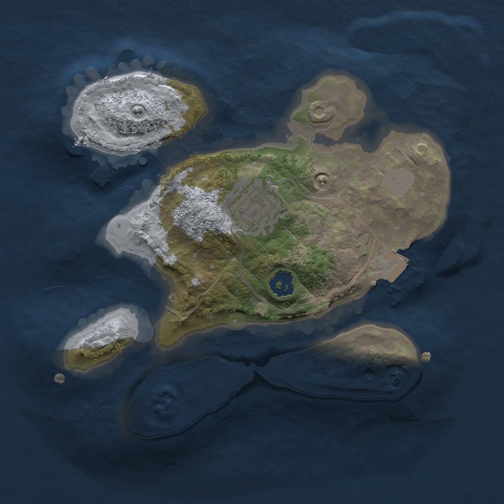 Rust Map: Procedural Map, Size: 2000, Seed: 8725, 2 Monuments