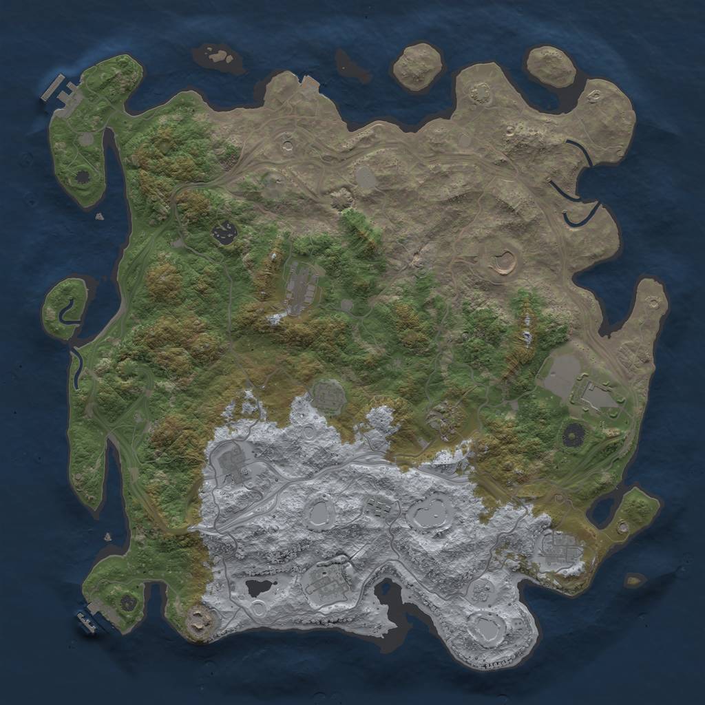 Rust Map: Procedural Map, Size: 4500, Seed: 1914403263, 19 Monuments