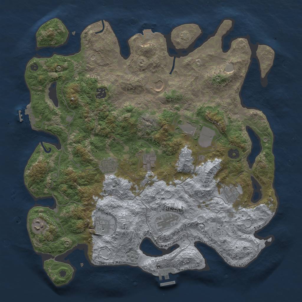 Rust Map: Procedural Map, Size: 4000, Seed: 1914671758, 18 Monuments