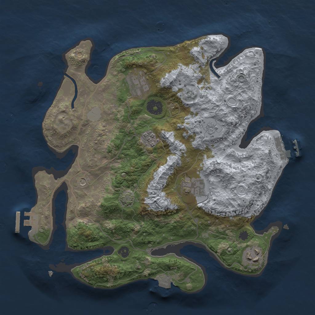 Rust Map: Procedural Map, Size: 3000, Seed: 29506844, 12 Monuments