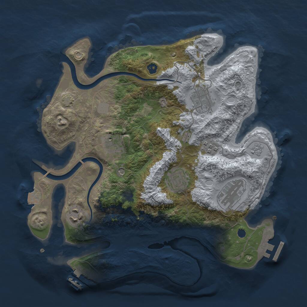 Rust Map: Procedural Map, Size: 3000, Seed: 29506844, 12 Monuments