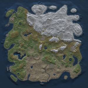 Thumbnail Rust Map: Procedural Map, Size: 4500, Seed: 554423099, 16 Monuments