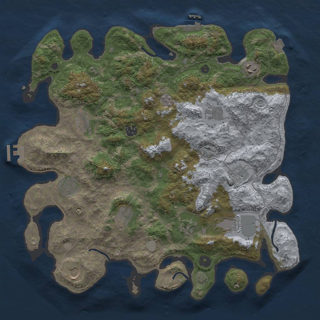 Rust Map: Procedural Map, Size: 4000, Seed: 1804966067, 19 Monuments