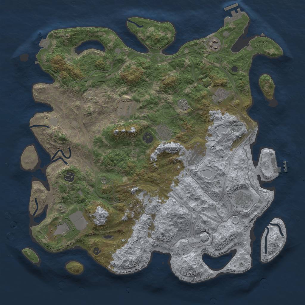 Rust Map: Procedural Map, Size: 4250, Seed: 981036409, 18 Monuments