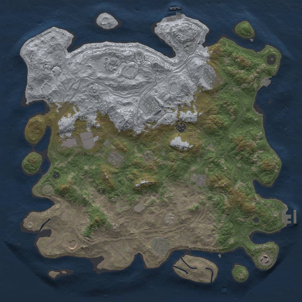 Rust Map: Procedural Map, Size: 4500, Seed: 1632501905, 19 Monuments