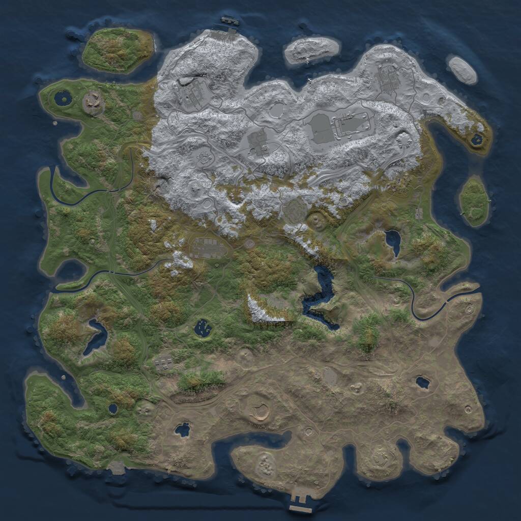 Rust Map: Procedural Map, Size: 4700, Seed: 175277269, 17 Monuments