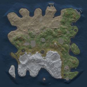 Thumbnail Rust Map: Procedural Map, Size: 3500, Seed: 9761, 17 Monuments