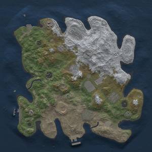 Thumbnail Rust Map: Procedural Map, Size: 3500, Seed: 2051213269, 17 Monuments