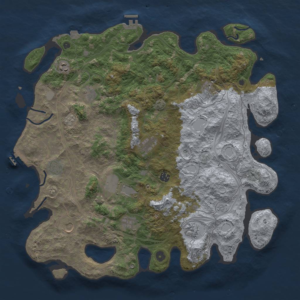 Rust Map: Procedural Map, Size: 4500, Seed: 7144, 19 Monuments
