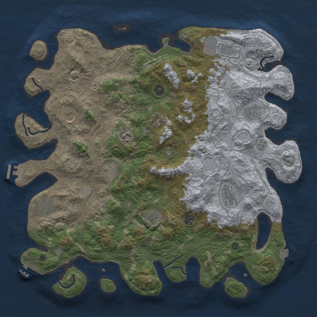 Rust Map: Procedural Map, Size: 4500, Seed: 770023869, 19 Monuments