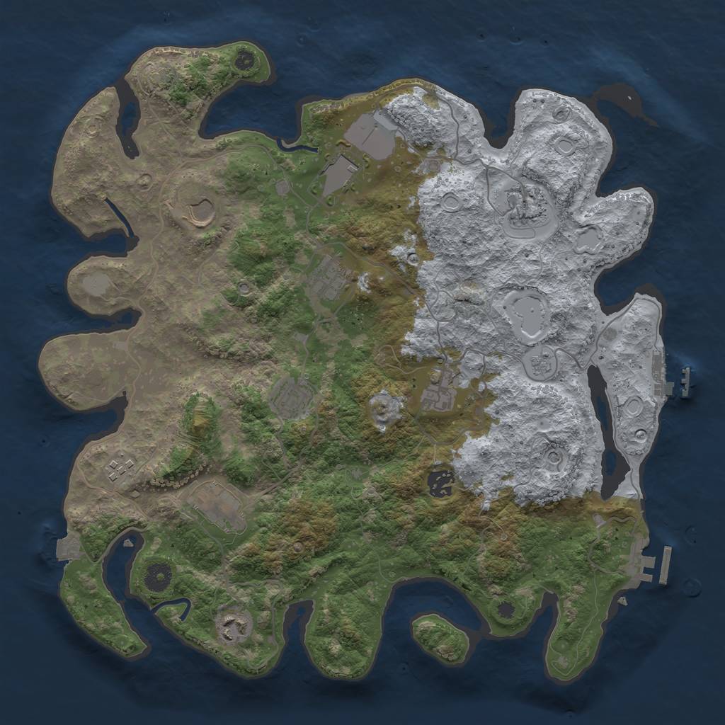 Rust Map: Procedural Map, Size: 3850, Seed: 538287208, 18 Monuments