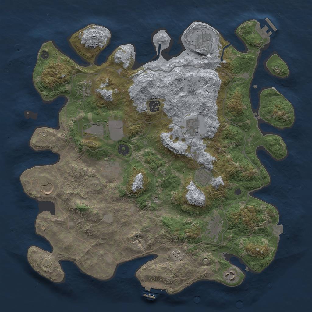 Rust Map: Procedural Map, Size: 4000, Seed: 1515936740, 19 Monuments