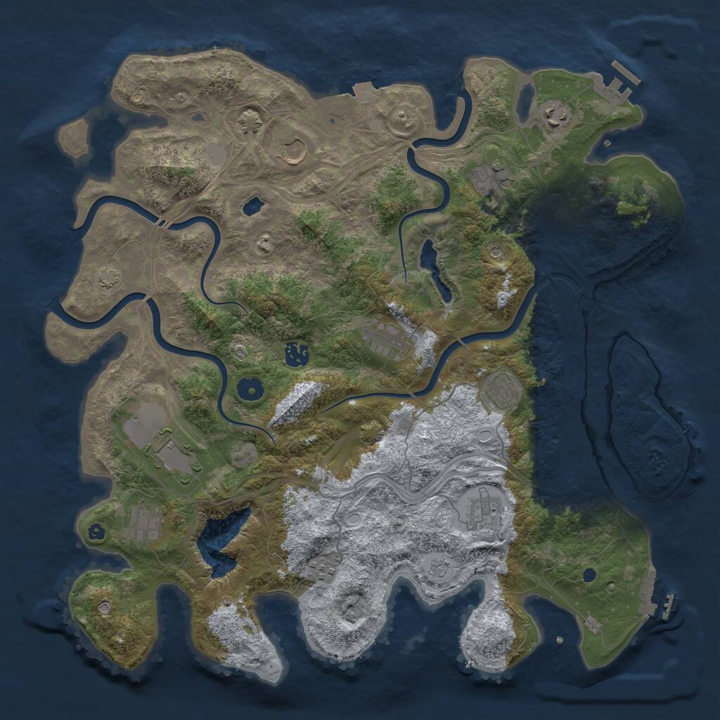 Rust Map: Procedural Map, Size: 4250, Seed: 1877072161, 18 Monuments