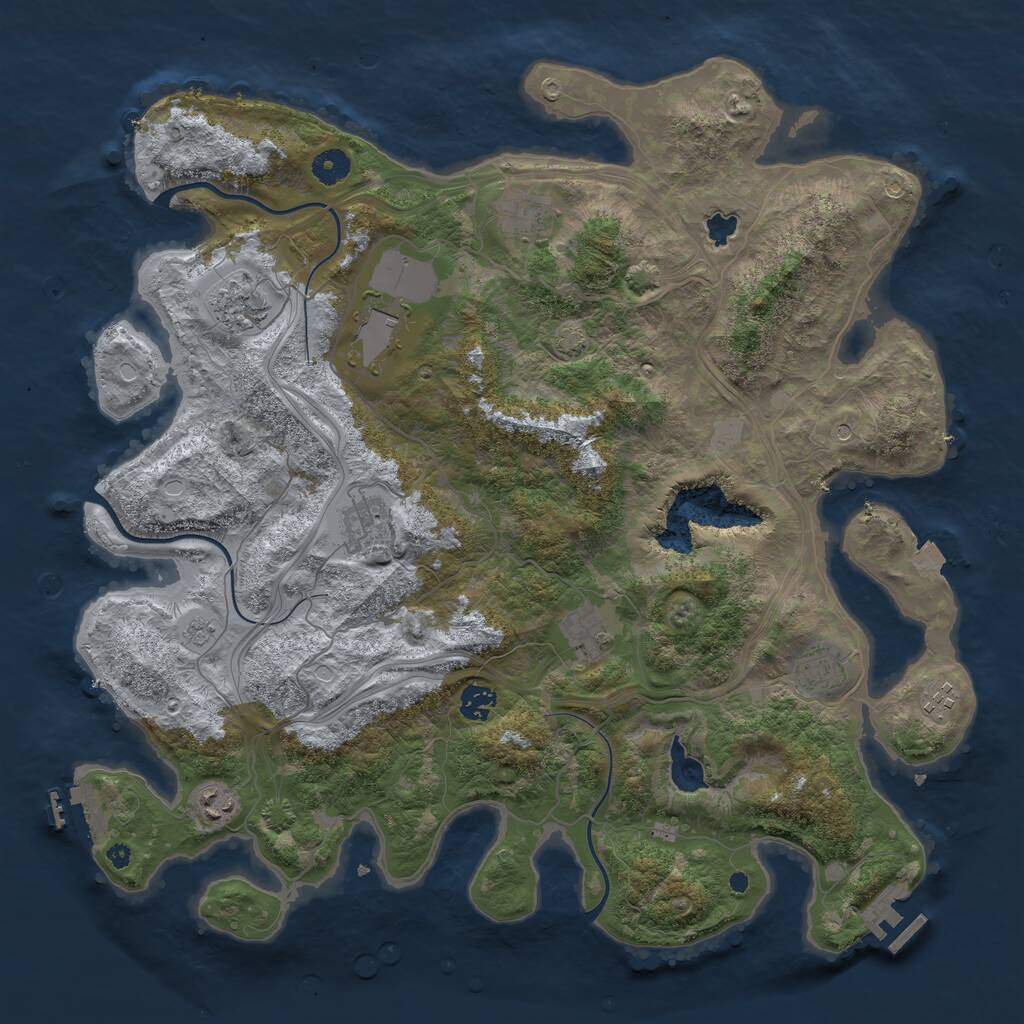 Rust Map: Procedural Map, Size: 4250, Seed: 560821911, 15 Monuments