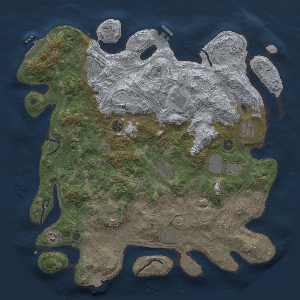 Rust Map: Procedural Map, Size: 4250, Seed: 1360717120, 19 Monuments