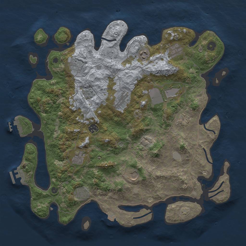 Rust Map: Procedural Map, Size: 4000, Seed: 339319425, 19 Monuments