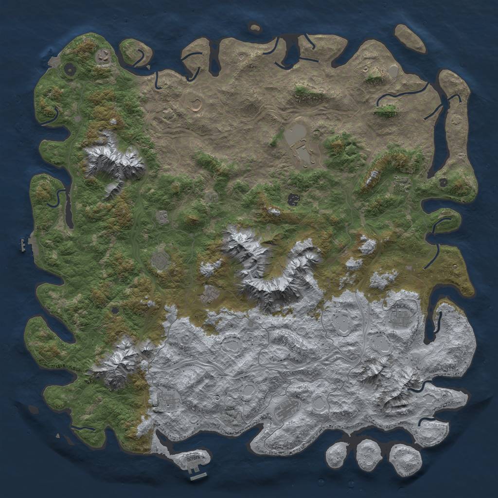 Rust Map: Procedural Map, Size: 6000, Seed: 19766076, 19 Monuments