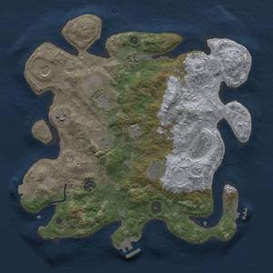 Thumbnail Rust Map: Procedural Map, Size: 3500, Seed: 1761418037, 17 Monuments