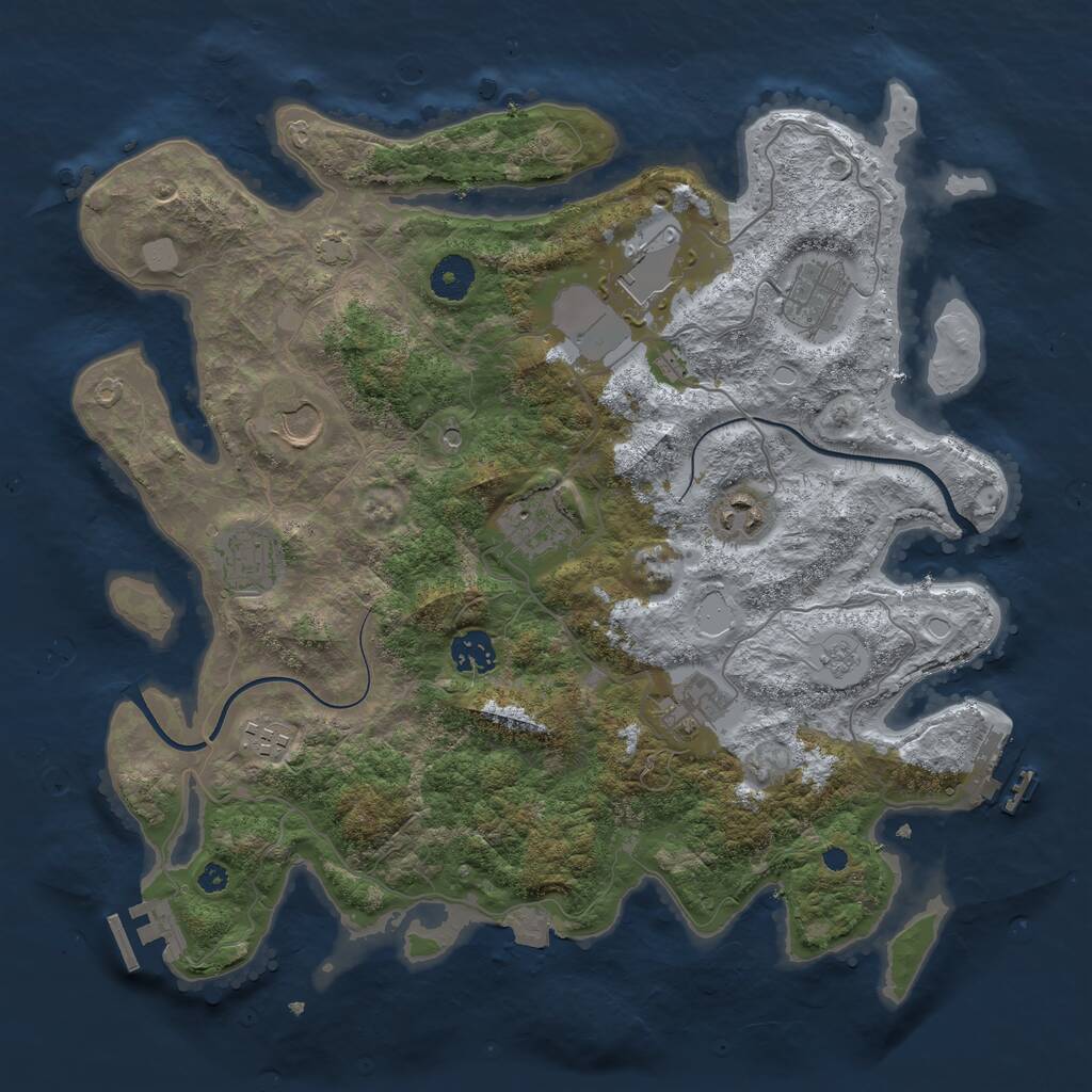 Rust Map: Procedural Map, Size: 3700, Seed: 158010, 15 Monuments