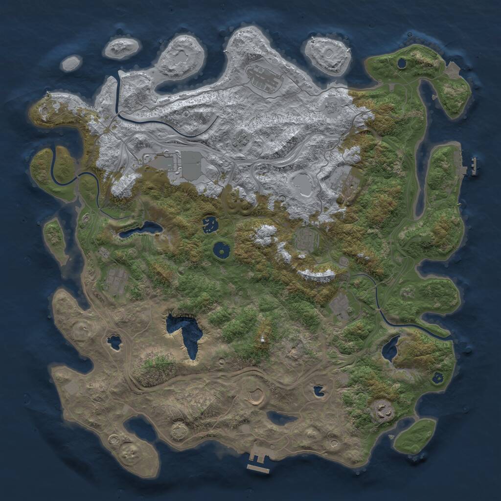 Rust Map: Procedural Map, Size: 4500, Seed: 507273025, 16 Monuments