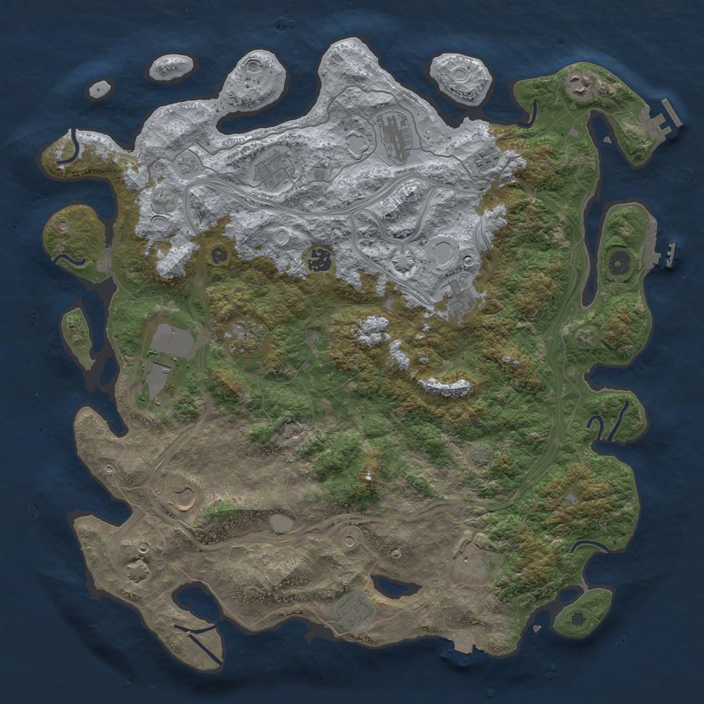 Rust Map: Procedural Map, Size: 4500, Seed: 507273025, 19 Monuments