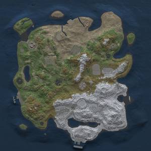 Thumbnail Rust Map: Procedural Map, Size: 3500, Seed: 1425566439, 14 Monuments