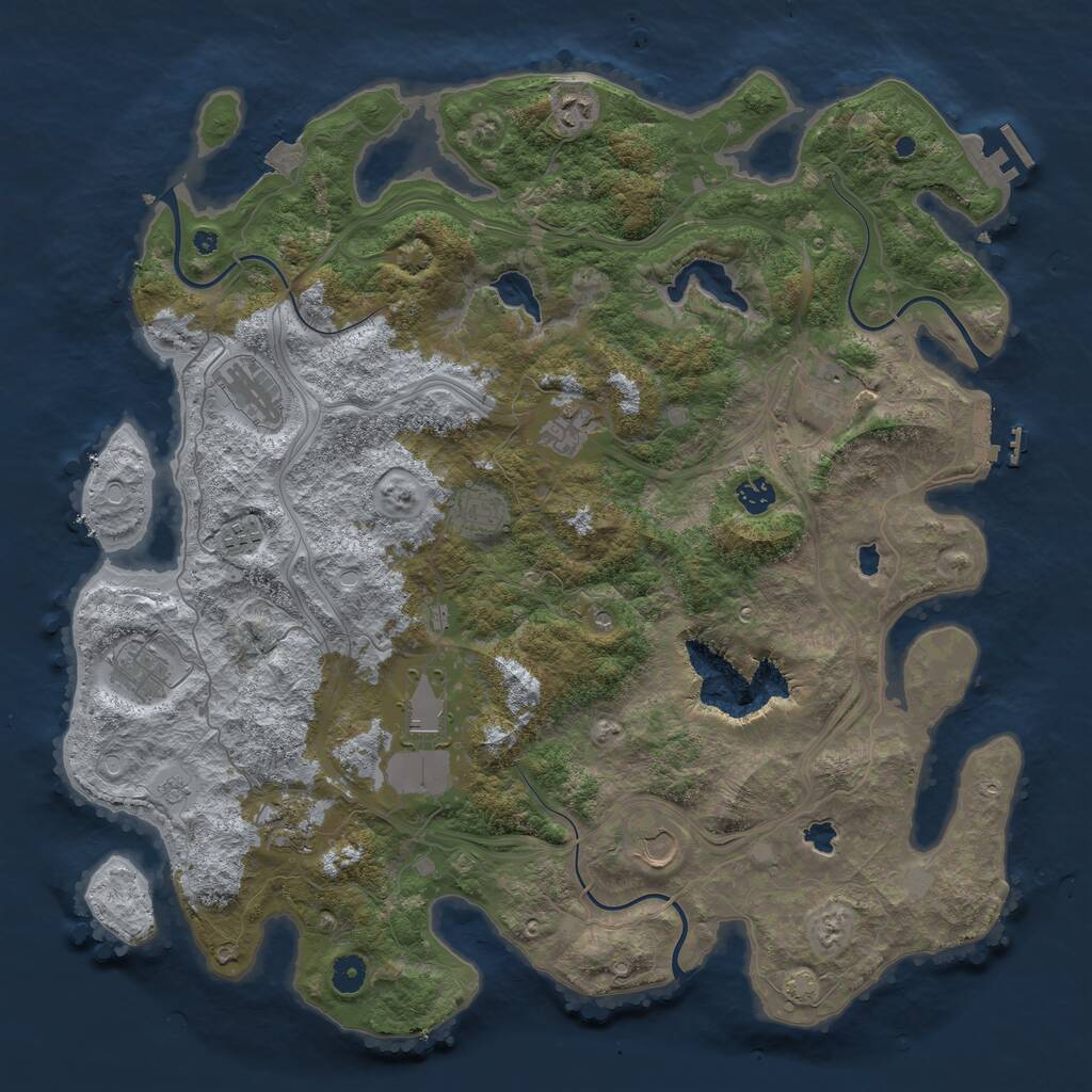 Rust Map: Procedural Map, Size: 4500, Seed: 78552318, 17 Monuments