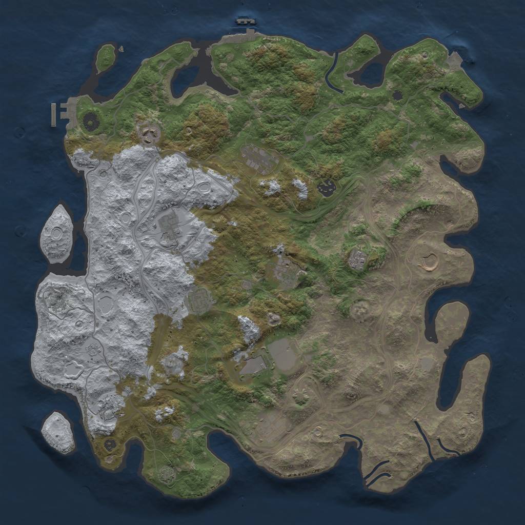 Rust Map: Procedural Map, Size: 4500, Seed: 78552318, 19 Monuments