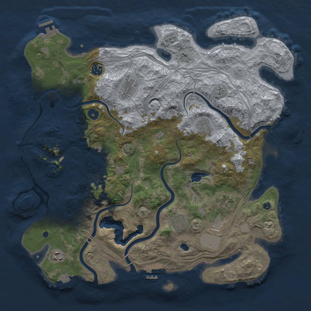Rust Map: Procedural Map, Size: 4250, Seed: 1785145597, 17 Monuments