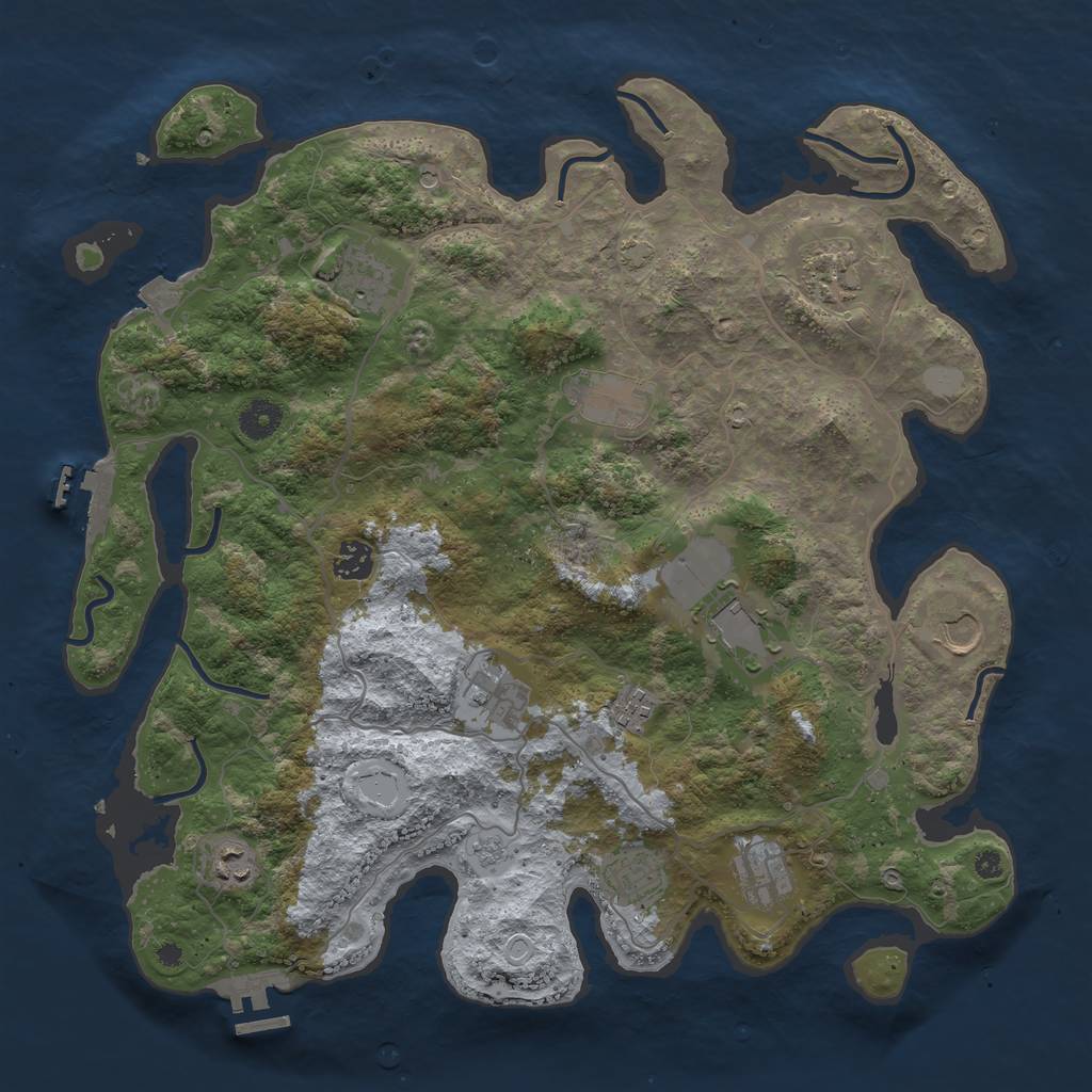 Rust Map: Procedural Map, Size: 4000, Seed: 1036426033, 19 Monuments
