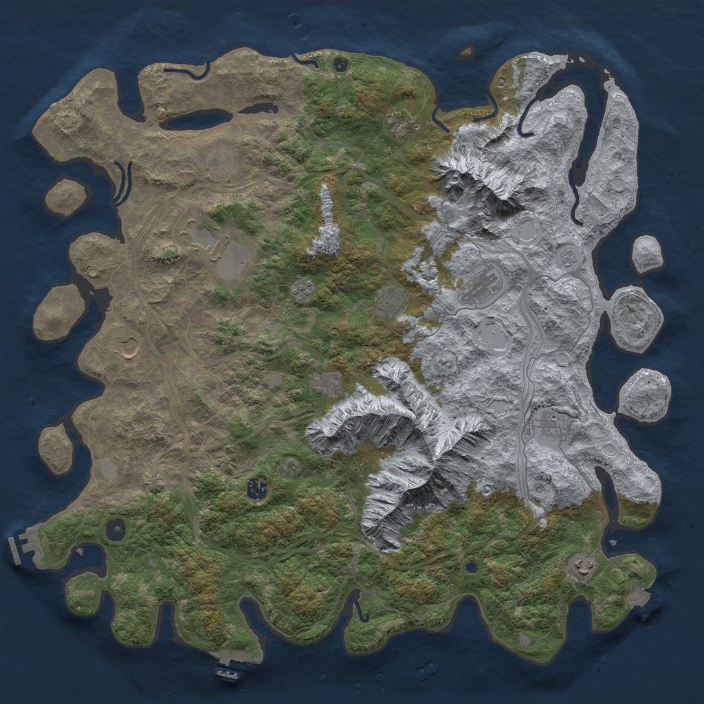 Rust Map: Procedural Map, Size: 5000, Seed: 1765483254, 19 Monuments