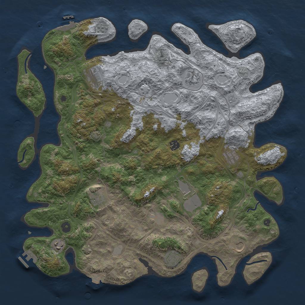 Rust Map: Procedural Map, Size: 4500, Seed: 173653460, 19 Monuments