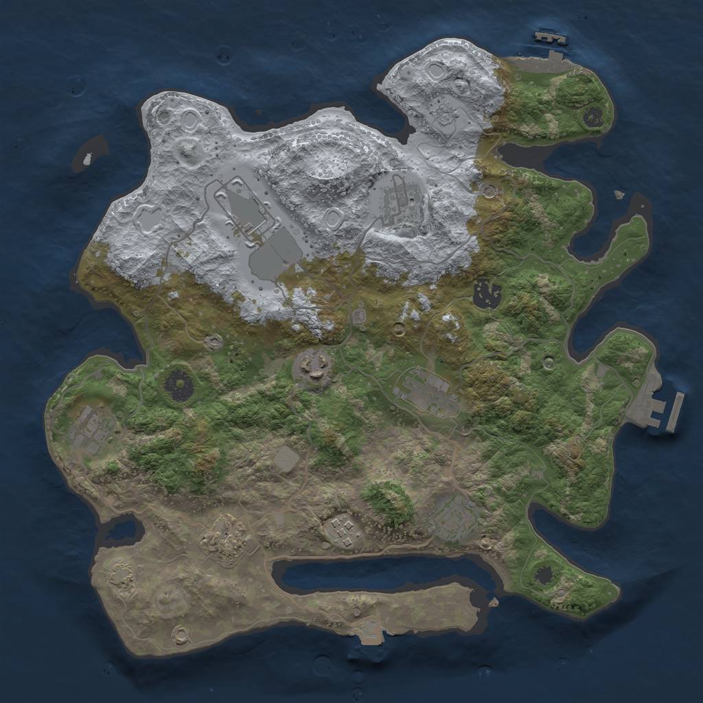 Rust Map: Procedural Map, Size: 3500, Seed: 174021341, 17 Monuments