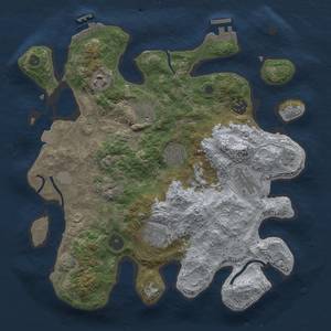 Thumbnail Rust Map: Procedural Map, Size: 3300, Seed: 1198348774, 15 Monuments