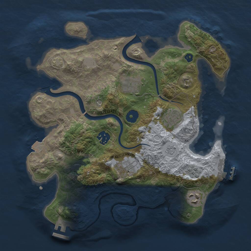 Rust Map: Procedural Map, Size: 3000, Seed: 9305, 14 Monuments