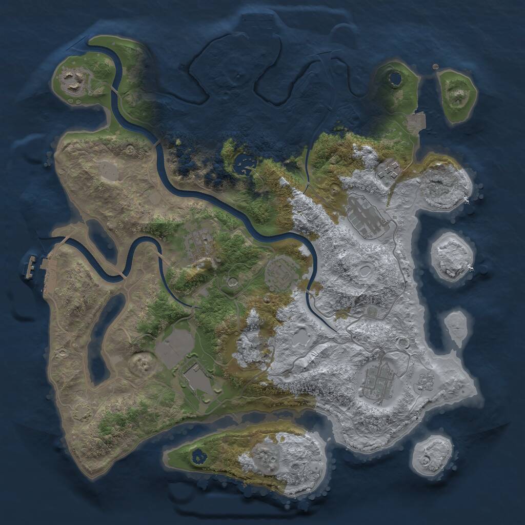 Rust Map: Procedural Map, Size: 3500, Seed: 2715, 15 Monuments