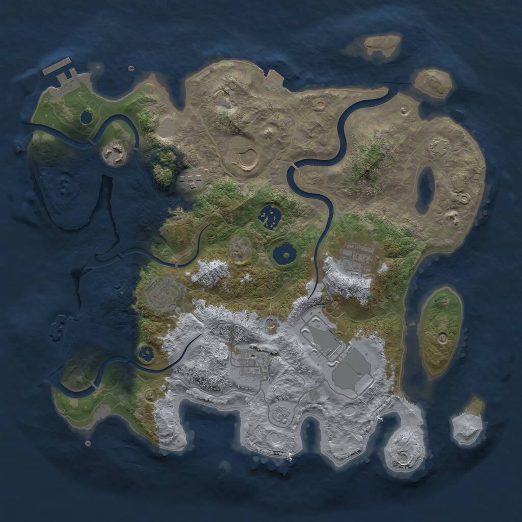 Rust Map: Procedural Map, Size: 3500, Seed: 13006948, 16 Monuments