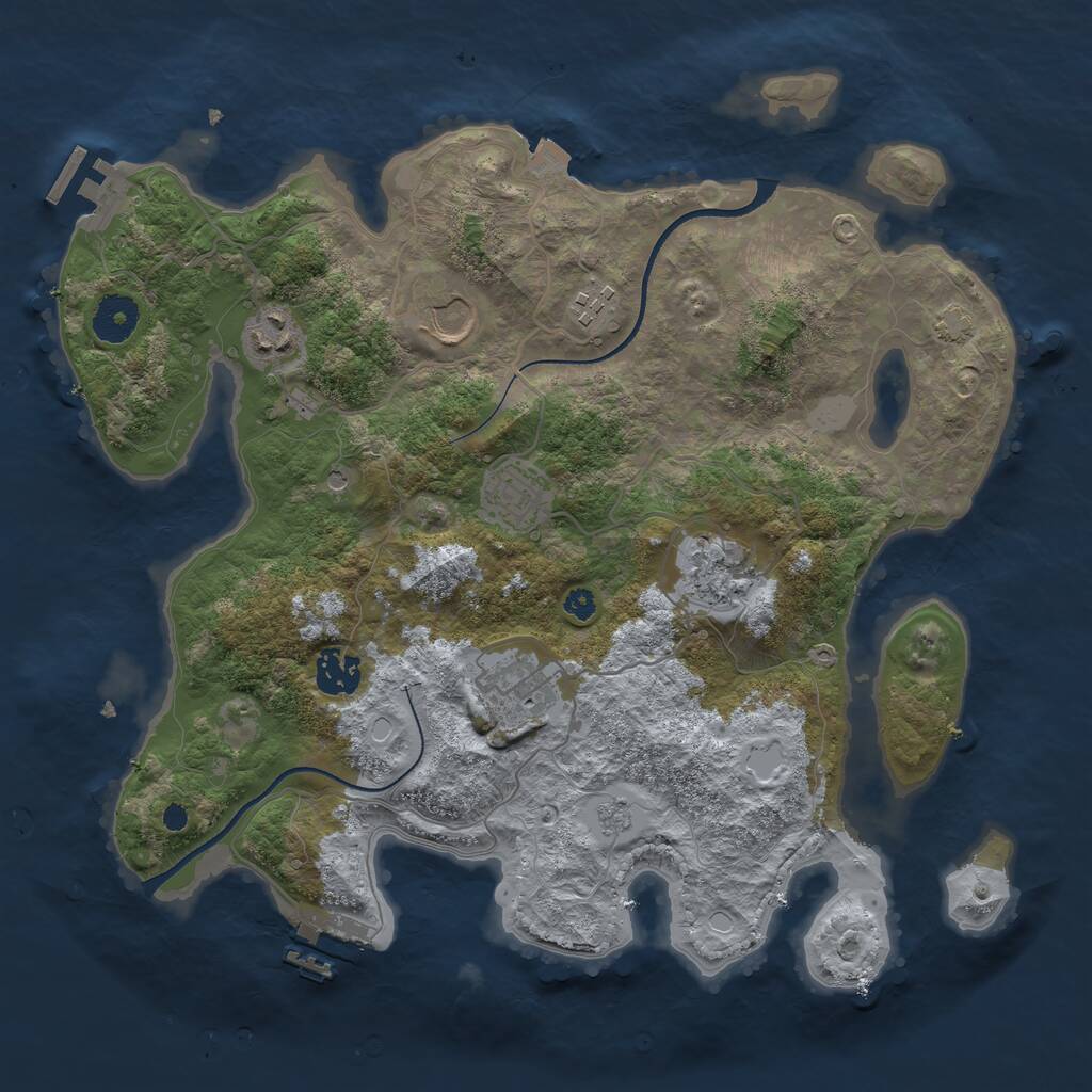 Rust Map: Procedural Map, Size: 3500, Seed: 13006948, 13 Monuments