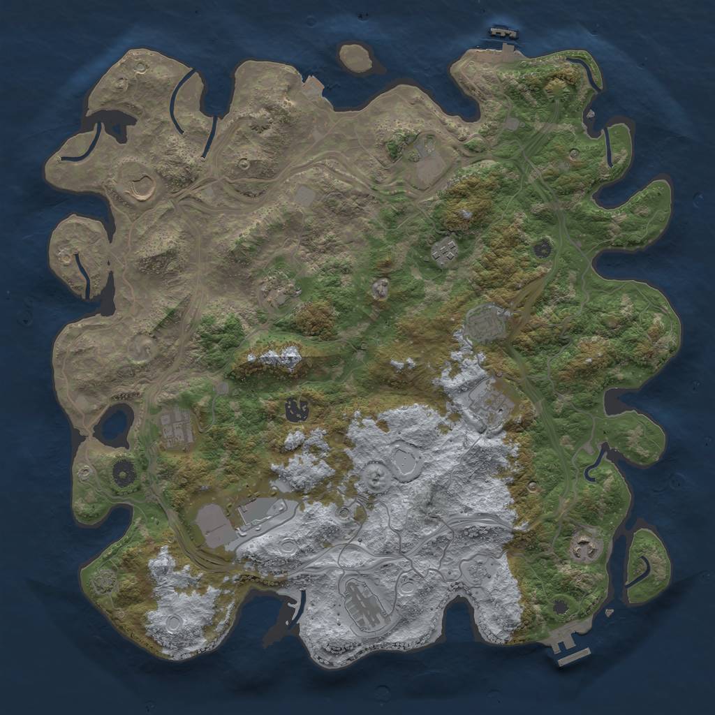 Rust Map: Procedural Map, Size: 4250, Seed: 2135548969, 19 Monuments