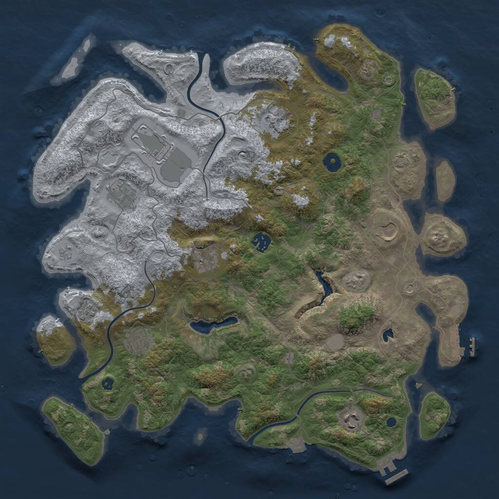 Rust Map: Procedural Map, Size: 4100, Seed: 23342, 15 Monuments