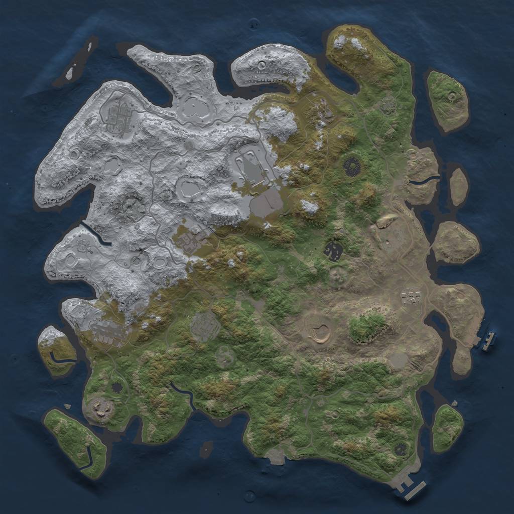 Rust Map: Procedural Map, Size: 4100, Seed: 23342, 19 Monuments