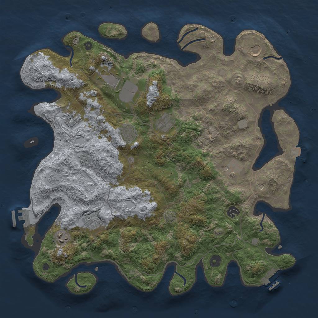 Rust Map: Procedural Map, Size: 4000, Seed: 329294190, 18 Monuments