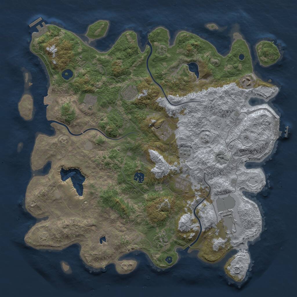 Rust Map: Procedural Map, Size: 4200, Seed: 496489180, 15 Monuments